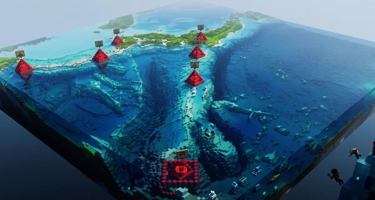 Le Japon publie une carte Minecraft basée sur ses vrais relevés des fonds marins
