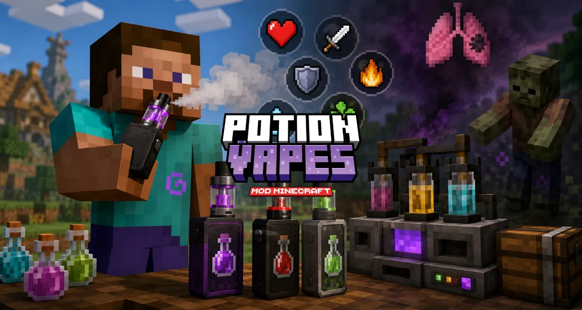 Le mod Potion Vapes recycle les potions de Minecraft en e-liquides pour vapoteuses