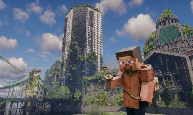 Mosslorn est une map Minecraft de 1000×1000 blocs où une cité abandonnée a été reprise par la nature