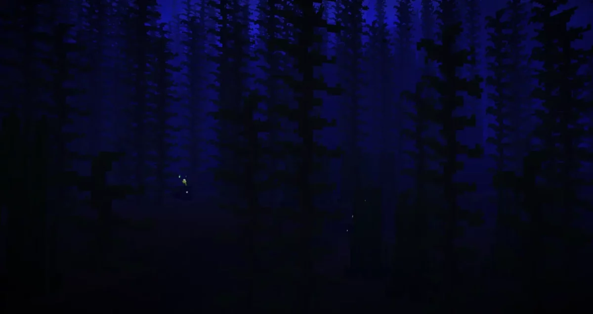 mod Minecraft Spawn poisson-pêcheur dans une forêt de kelp sombre avec particules lumineuses vertes