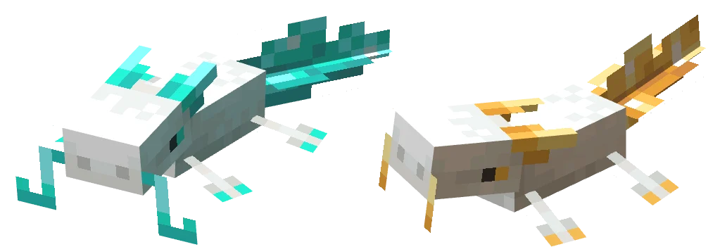 mod Minecraft Galosphere deux sparkles l'un avec des cristaux d'allurite cyan et l'autre avec des cristaux de lumiere dorée sur le dos