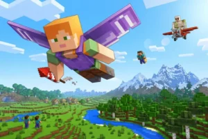 Caelus API permet aux mods Minecraft d'utiliser le vol à l'élytre via un système d'attributs mod Minecraft Caelus API personnages en vol à l'élytre au-dessus des plaines