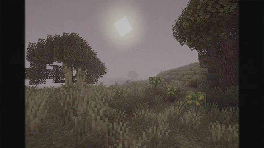 shader Minecraft Cursed Fog ambiance sombre granuleuse et oppressante pensée pour l'horreur