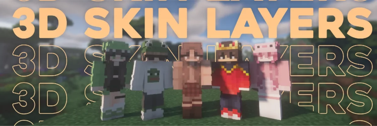 mod Minecraft 3D Skin Layers seconde couche du skin rendue en relief sur un personnage de présentation