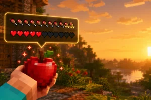 AppleSkin est un mod qui affiche la saturation et la valeur des aliments dans Minecraft appleskin-mod-minecraft