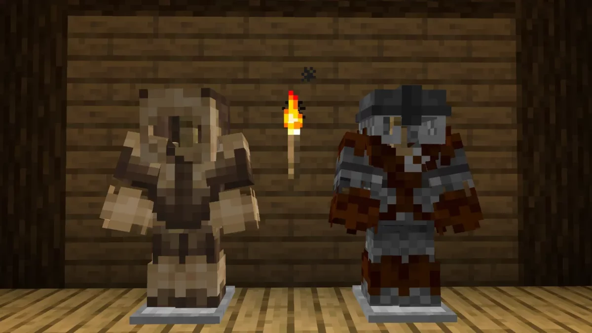 mod Minecraft Frostiful les deux ensembles d'armure de fourrure qui donnent la Résistance au gel