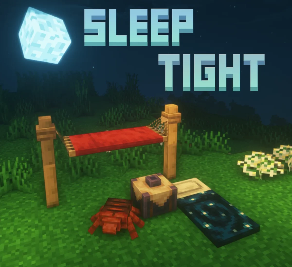 mod Minecraft Sleep Tight bannière du mod qui refond le système de sommeil et les lits du jeu