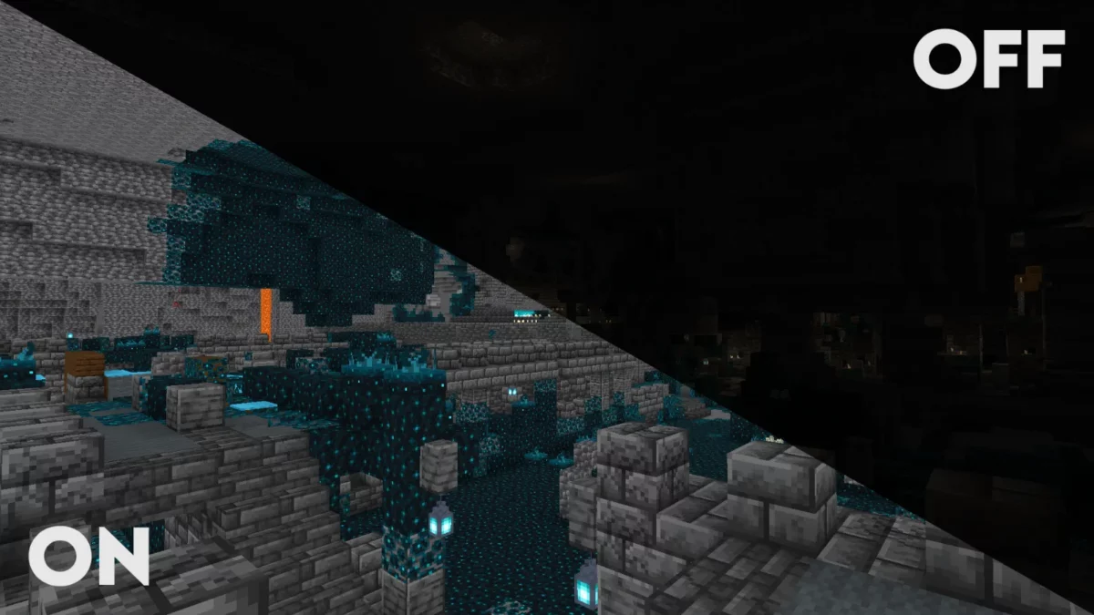shader Minecraft Clarity cité antique entièrement visible sans avoir à l'éclairer