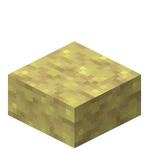 bloc Minecraft dalle de soufre posée sur la moitié basse d'un emplacement standard