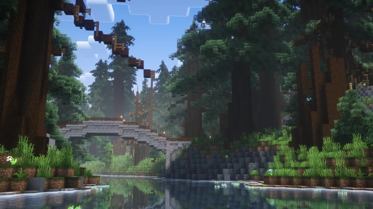 shader Minecraft Fantasy Shaders Reimagined eau au rendu plus naturel en pleine journée