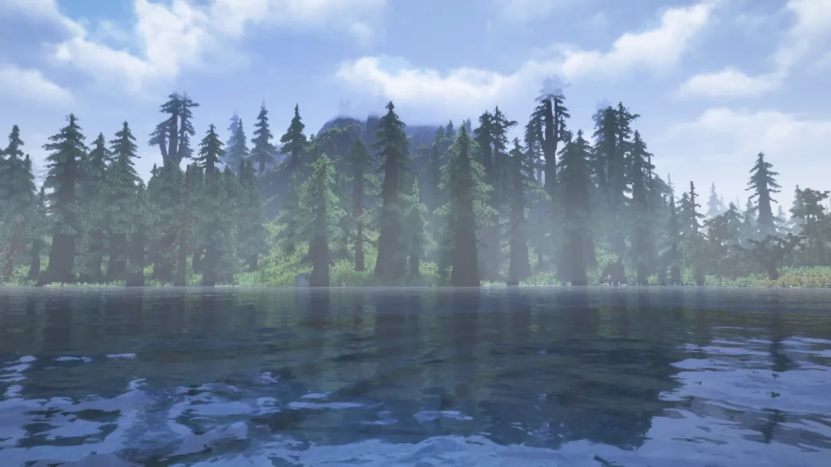shader Minecraft Fantasy Shaders Unbound eau au rendu plus naturel en pleine journée