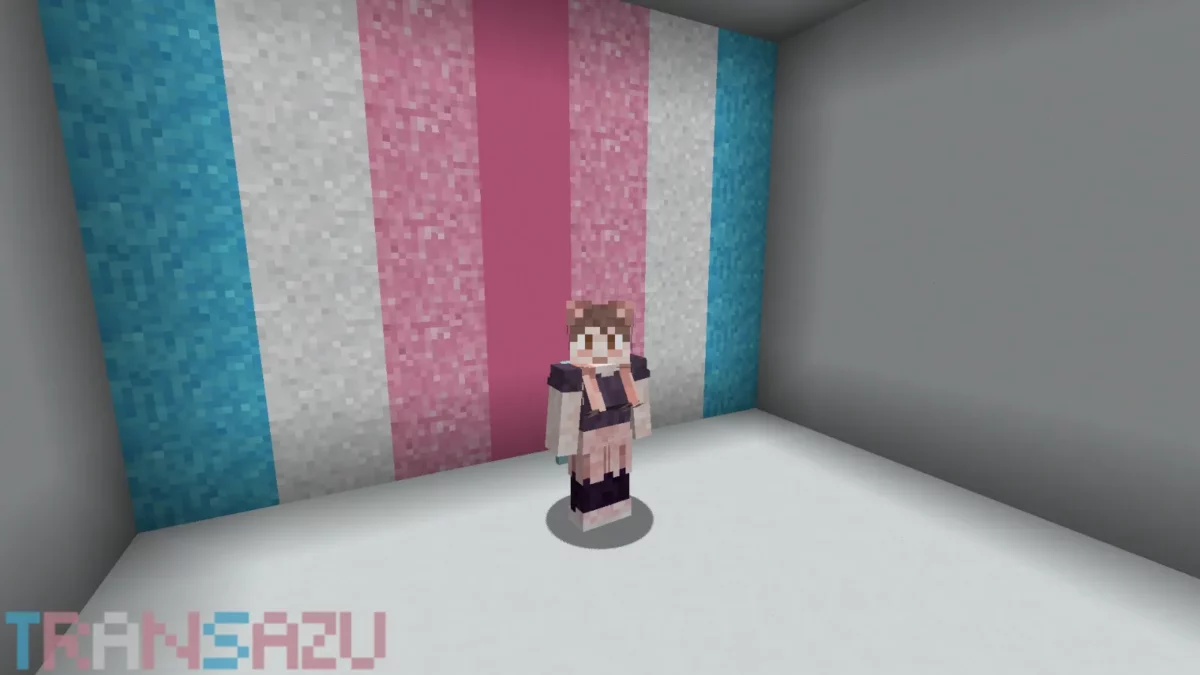 mod Minecraft Estrogen illustrant l'effet Girl Power qui debloque le dash inspire de Celeste