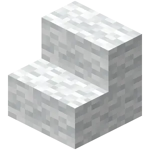 Minecraft 26.3 rendu d'un bloc escalier en laine blanche sur fond transparent