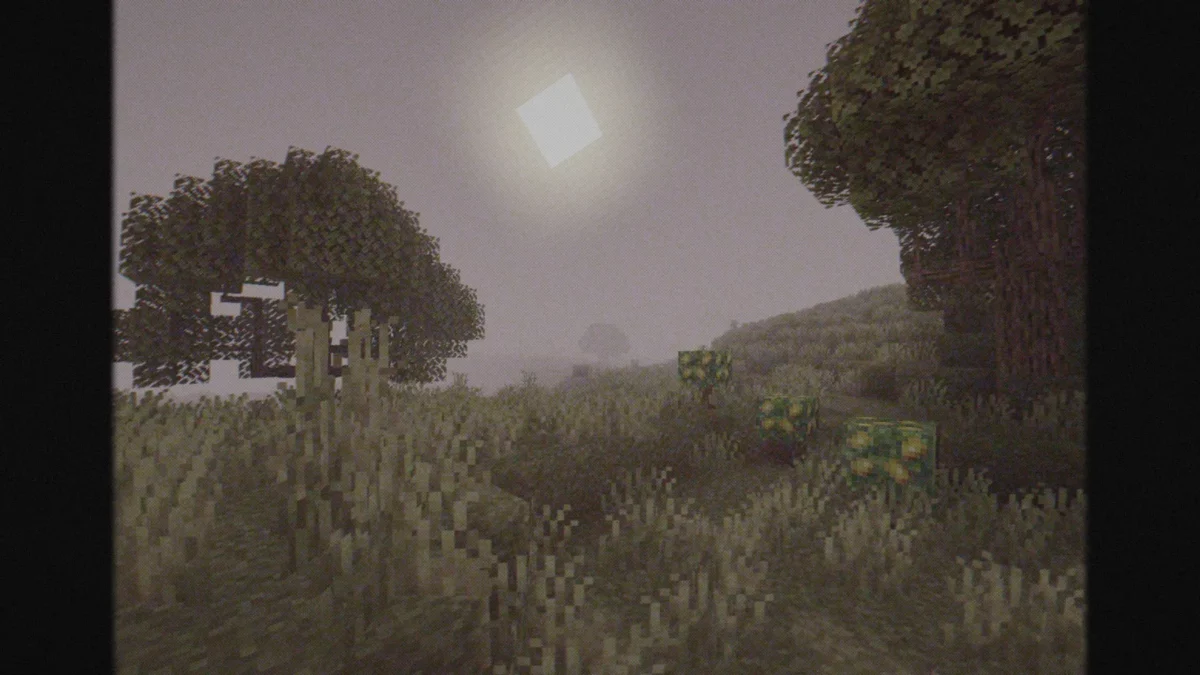 shader Minecraft Cursed Fog rendu de jour conservant grain et malaise loin d'un rendu rassurant