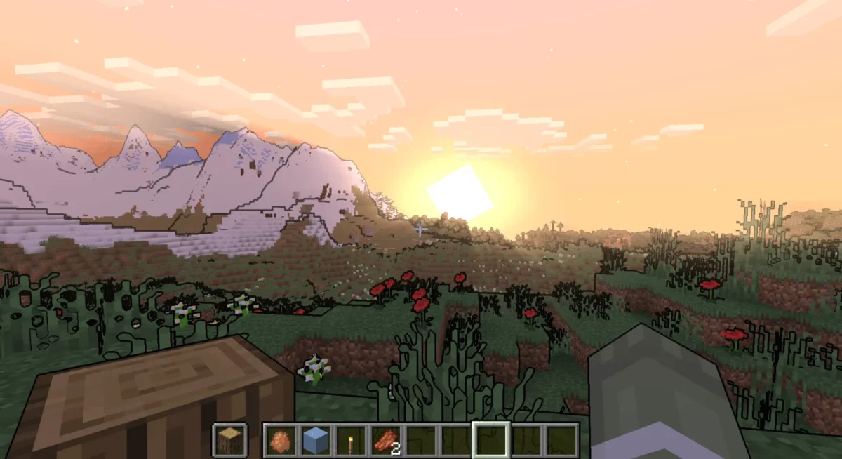 shader Minecraft Pegasus preset nostalgique au rendu rétro