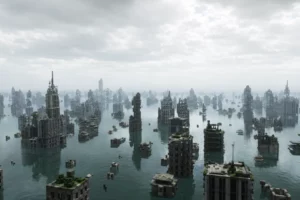 Tideworn est une map Minecraft de 8 km² où une ville entière a sombré sous les eaux tideworn-map-minecraft