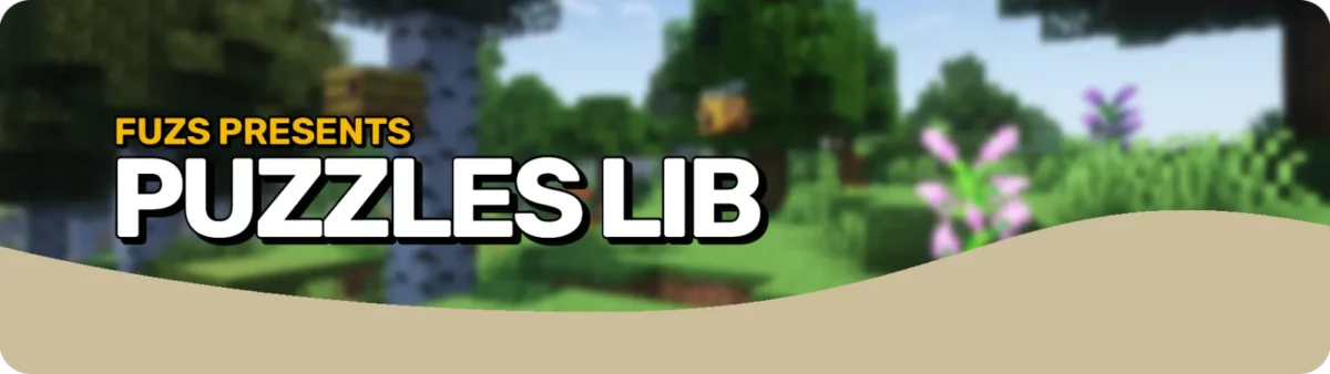 mod Minecraft Puzzles Lib bannière de la bibliothèque servant de socle aux mods de Fuzss