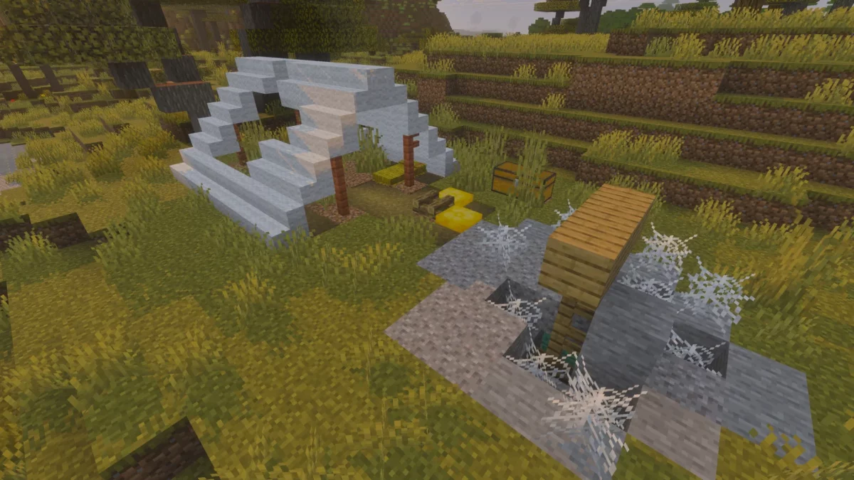 Camp abandonné dans une savane dans Minecraft 26.3