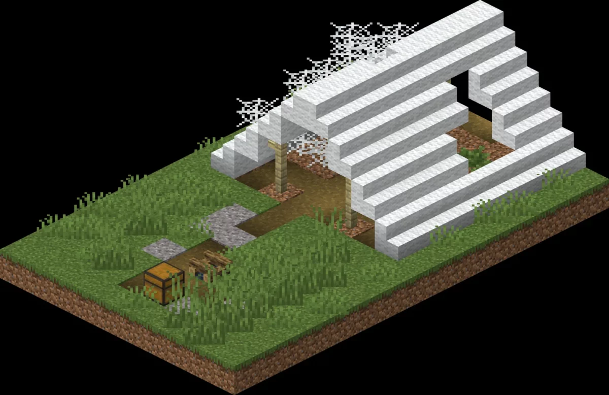 Tente d'un camp abandonné générée en forêt dans la mise à jour Minecraft 26.3