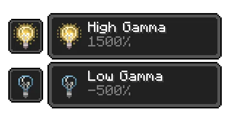 mod Minecraft Gamma Utils effet d'état optionnel rappelant que la luminosité est hors des valeurs normales