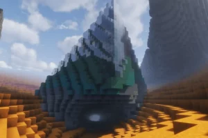 Expédition Ivarus réunit plus de 100 participants pour trois jours de Minecraft à La Défense Structure de verre construite dans le désert pour la LAN Minecraft Expédition Ivarus à La Défense