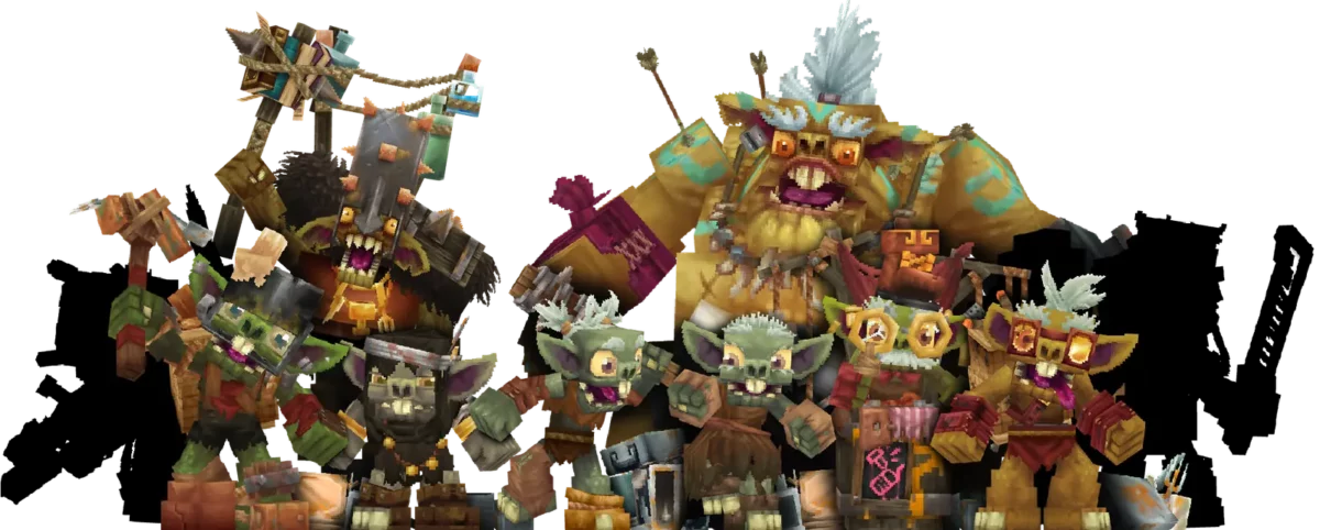 Hytale faction des gobelins du Chapitre 1 avec leurs différents gabarits rôles et personnalités