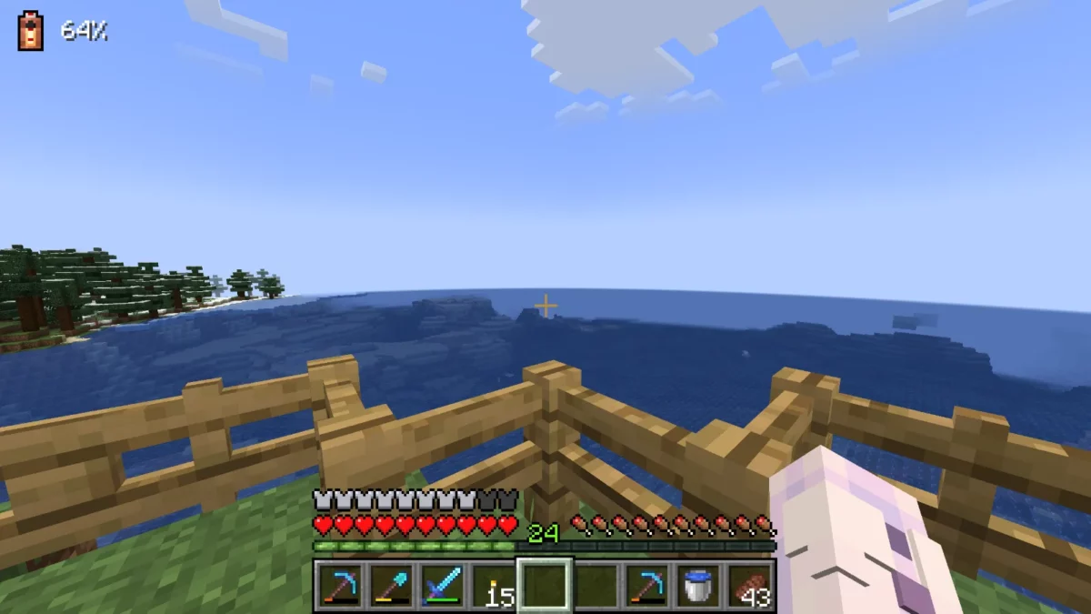 mod Minecraft Dynamic FPS indicateur de batterie optionnel affiché sur l'interface en jeu