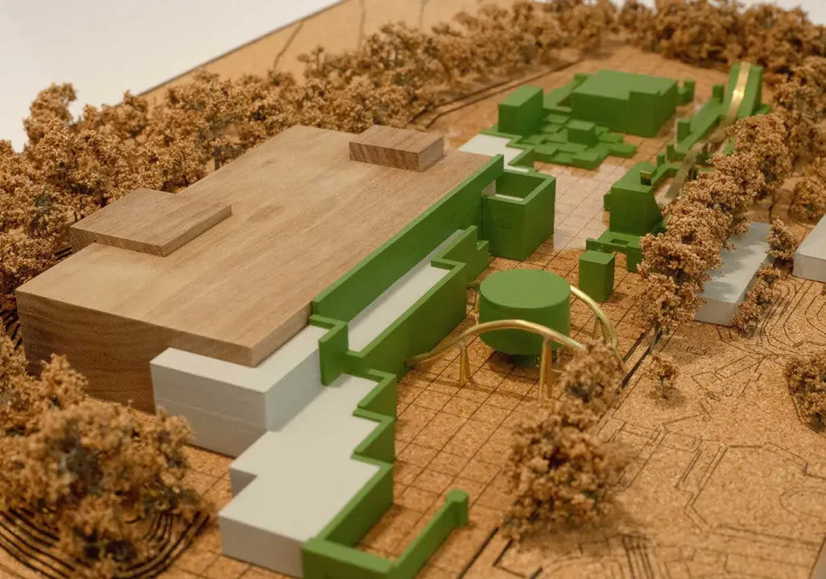 Maquette 3D du Projet Refresh and Renew montrant les volumes des futurs bâtiments de Minecraft World