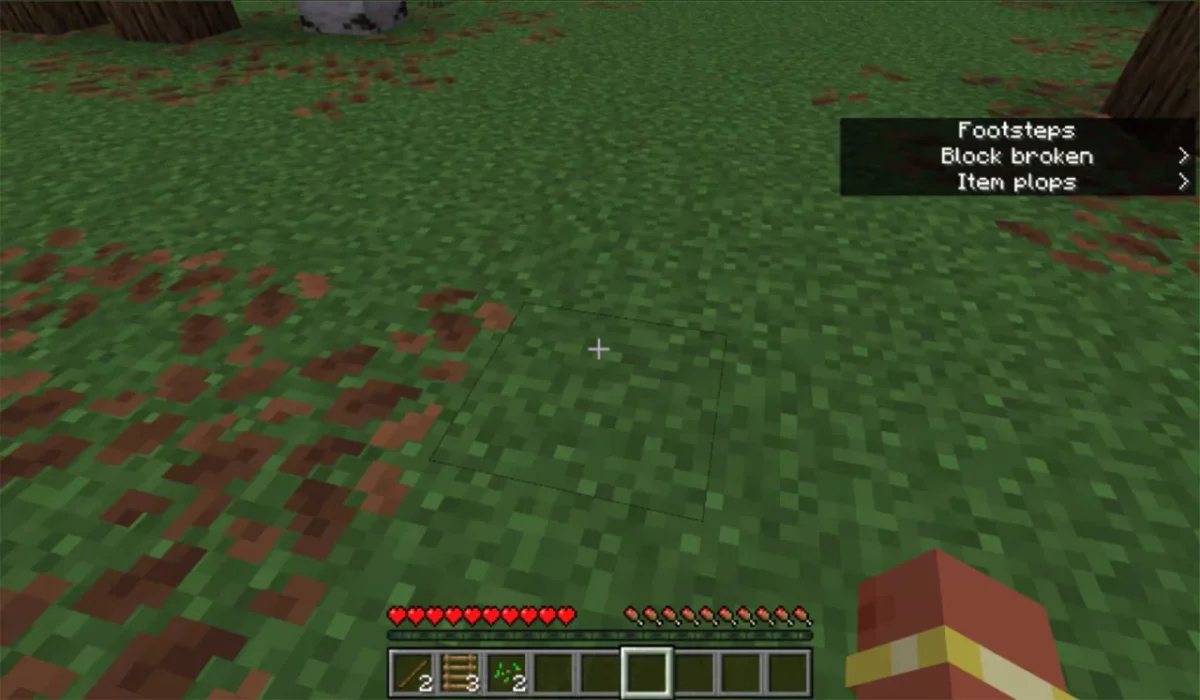 sous-titres codés de Minecraft Bedrock affichant les sons proches en haut à droite de l'écran avec des flèches directionnelles
