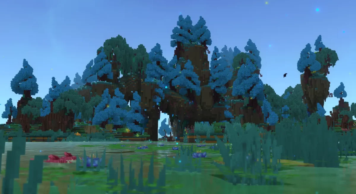 Hytale aperçu d'un paysage généré par la WorldGen V2 en cours de développement