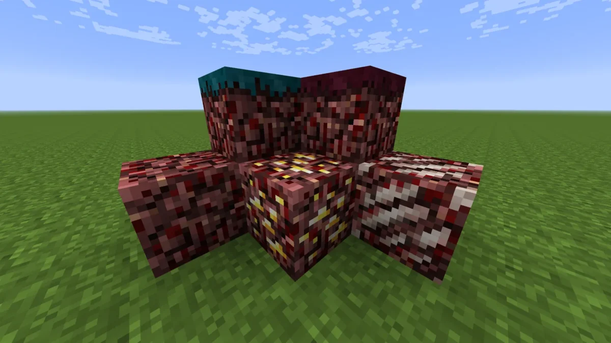 Textures Golden Days avant l’ajout de Better Old Netherrack dans un monde Minecraft