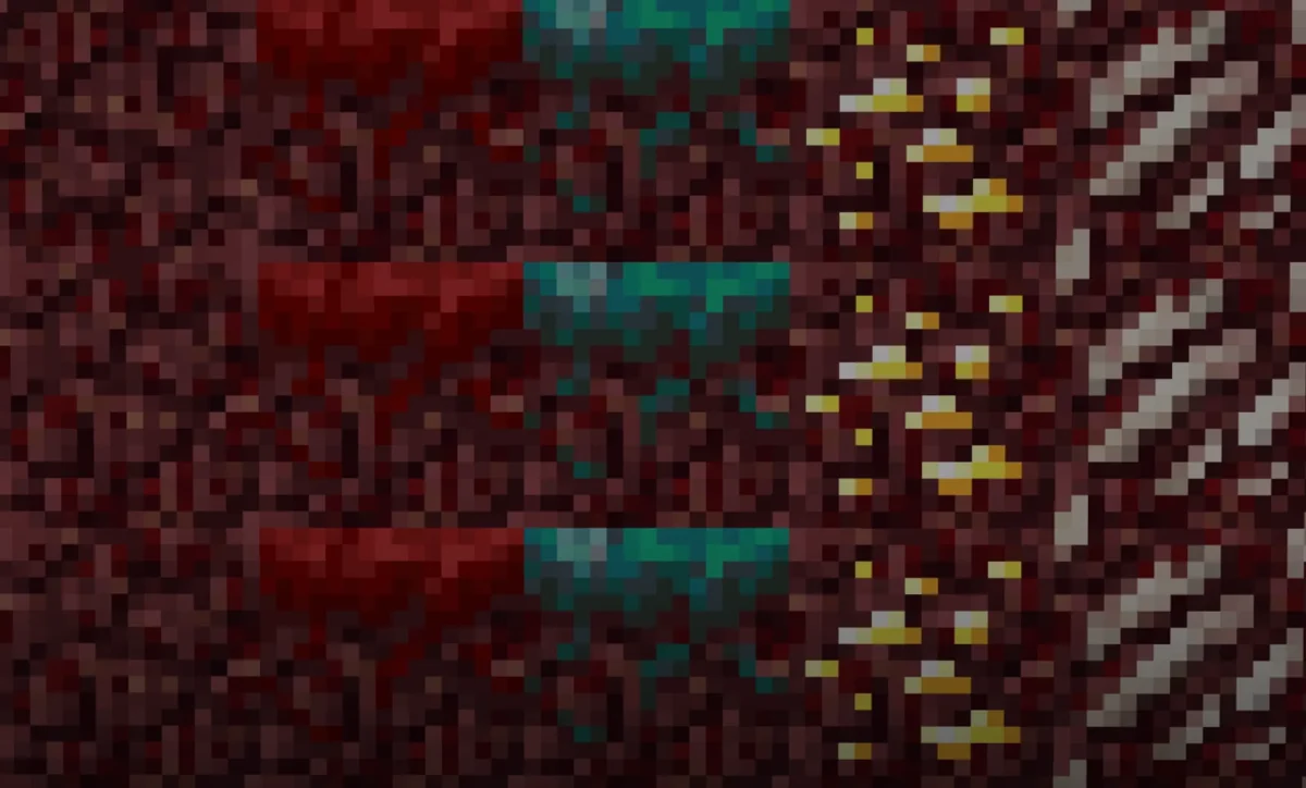 Netherrack sombre entourée de nylium et de minerais avec Better Old Netherrack dans Minecraft