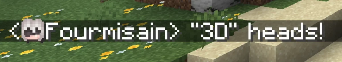Tête Minecraft avec couche de chapeau en relief affichée par Chat Heads