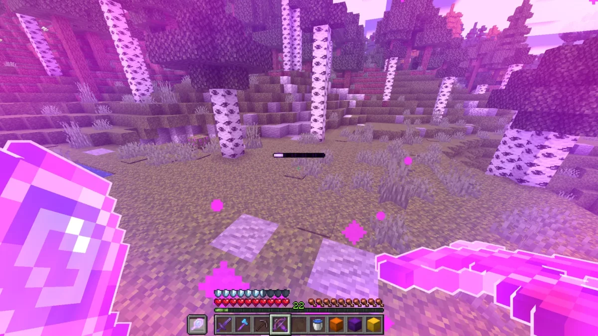 Miroir enchanté du mod Enderscape mis en valeur par Enchantment Outlines dans Minecraft