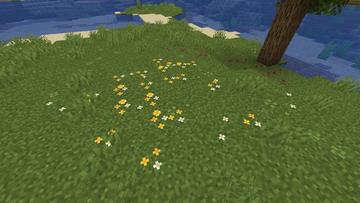Fleurs, feuilles et trèfles dessinés par Simple Grass Flowers pour Minecraft