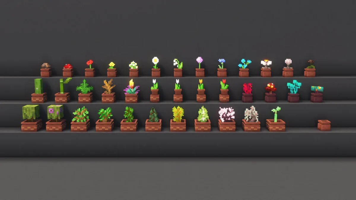 Collection complète de plantes installées dans les nouveaux pots du pack Fresh Flower Pots