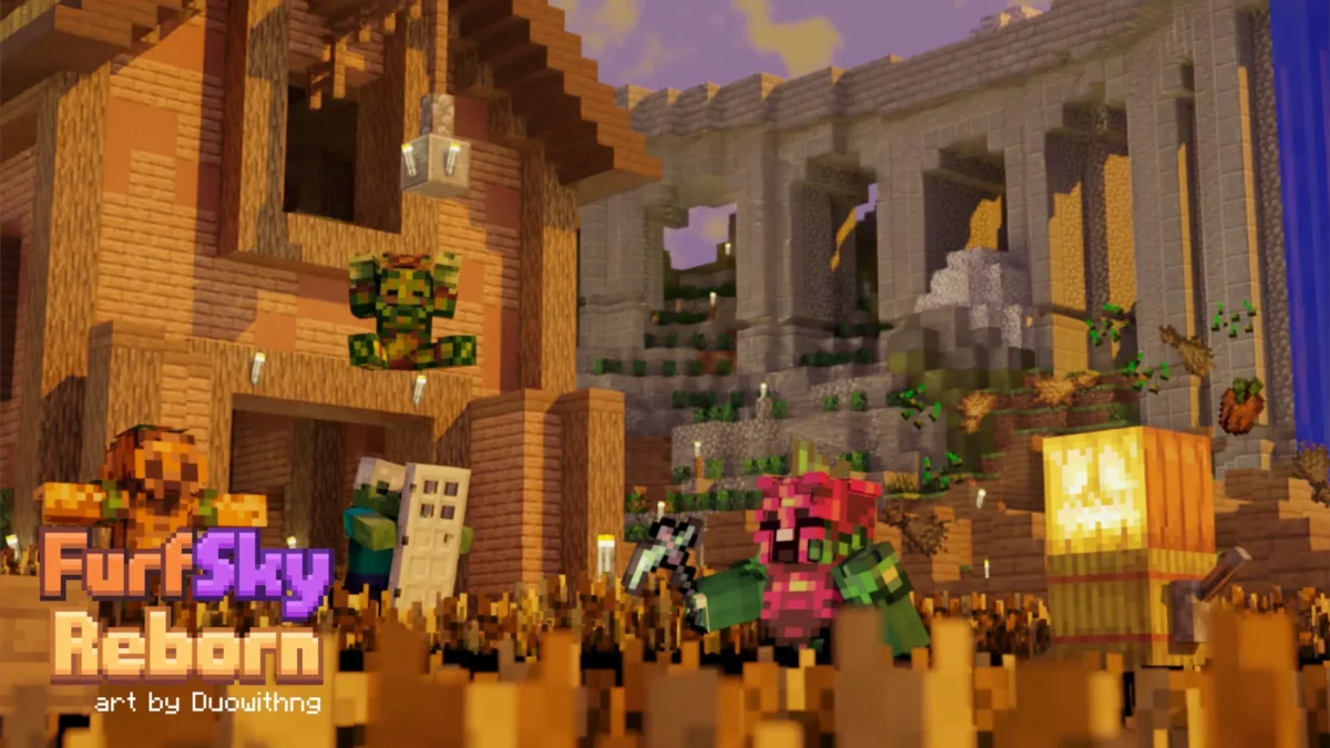 Îles agricoles et armures de fermier redessinées par FurSky Reborn dans Hypixel SkyBlock