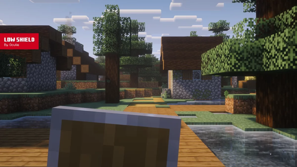 Bouclier abaissé par Low Shield pour dégager la vue en première personne dans Minecraft
