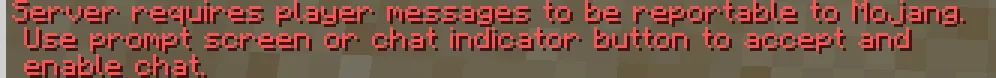 Message expliquant que les messages signés peuvent être signalés dans Minecraft