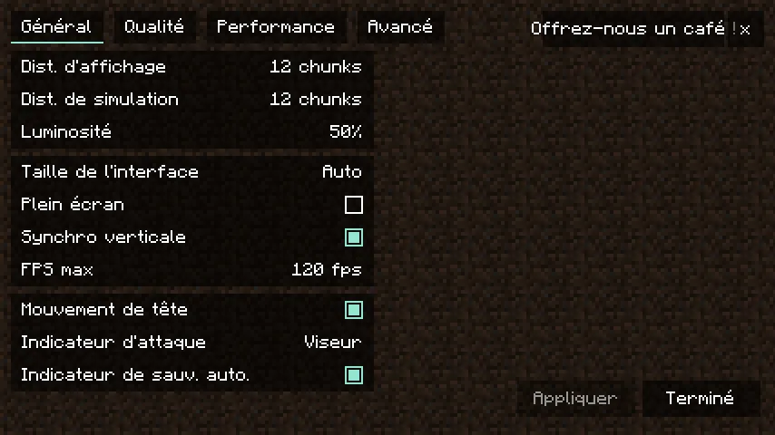 Les catégories et réglages du mod Sodium traduits en français dans Minecraft Java