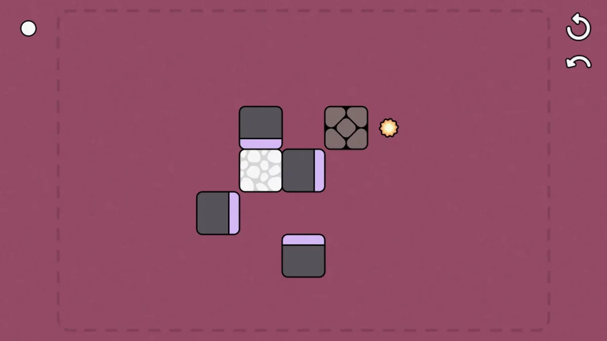 Un niveau simple de Pight avec plusieurs pistons autour d’un bloc lumineux