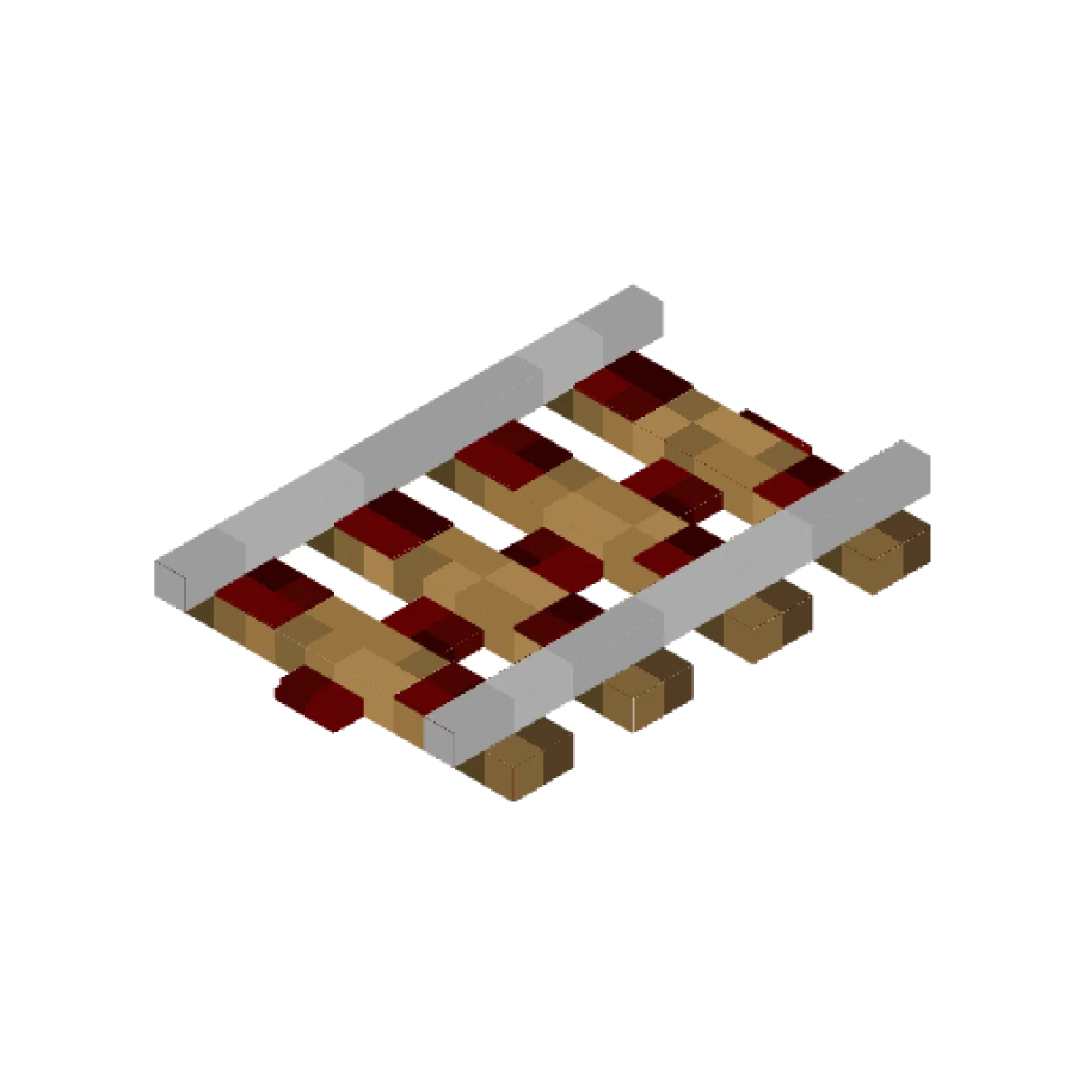Rail activateur vanilla avec le modèle détaillé de RAY’s 3D Rails dans une gare Minecraft