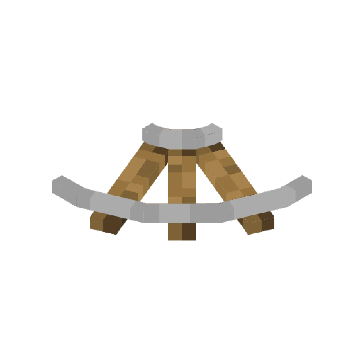 Modèle courbe de rail vanilla redessiné par RAY’s 3D Rails dans Minecraft