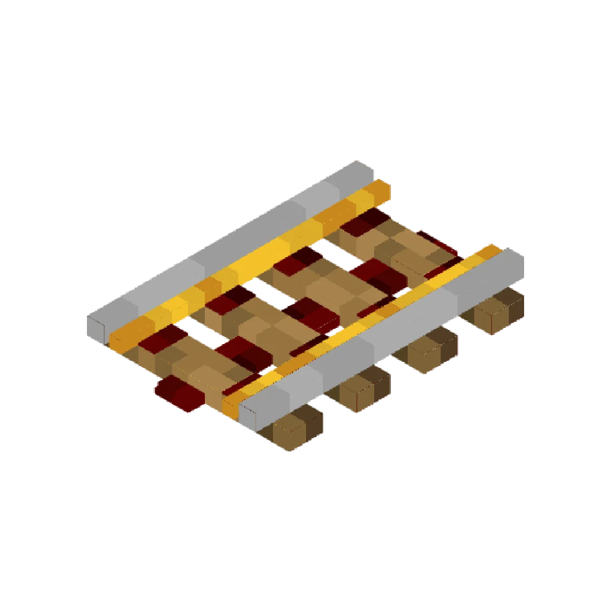Rail propulseur vanilla transformé en modèle 3D par RAY’s 3D Rails pour les voies de Minecraft