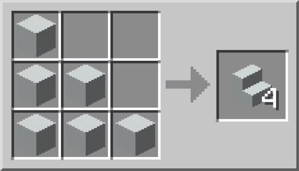 Recette de quatre escaliers en béton avec six blocs disposés en gradin