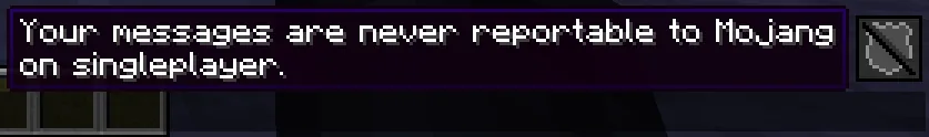 Bouton de signalement désactivé dans une partie solo de Minecraft