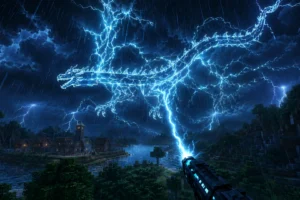 Claude Fable 5.1 crée un mod Minecraft en une heure à partir de deux vidéos Dragon de foudre créé dans Minecraft par le mod généré avec Claude Fable 5.1