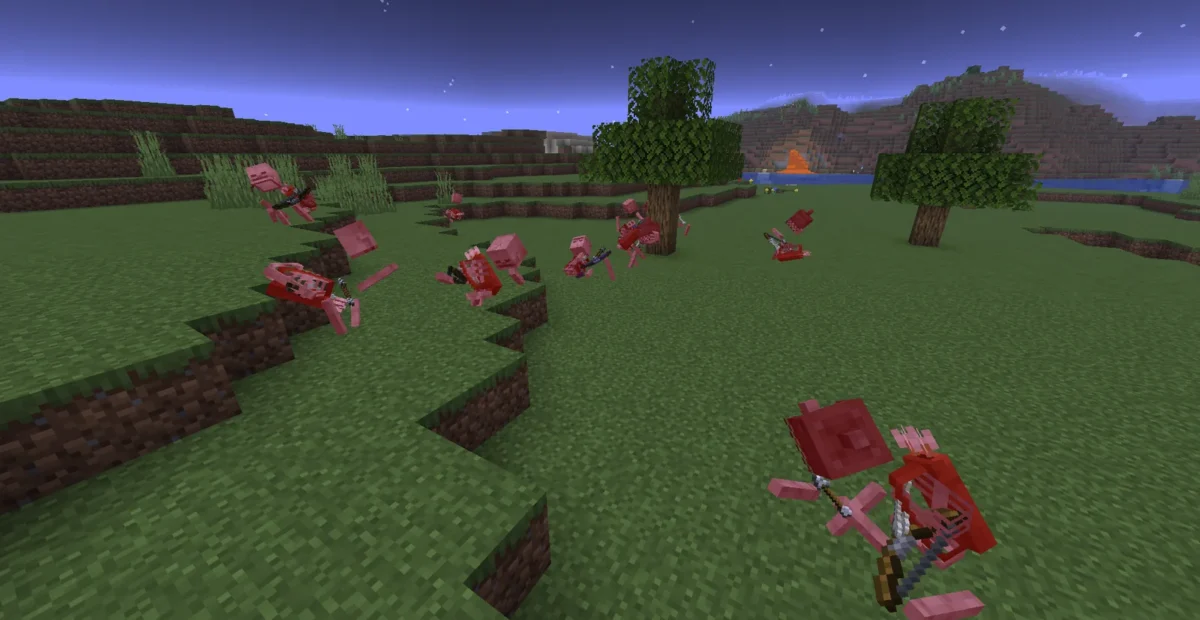 Squelettes Minecraft se disloquant dans une démonstration de l’animation de mort du pack adapté à Fresh Animations