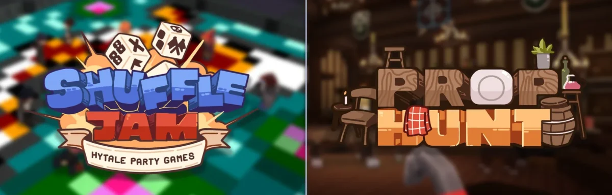 Visuel officiel des mini-jeux Shuffle Jam et Prop Hunt annoncés avec le premier chapitre de Hytale