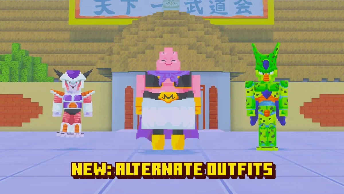 Freezer, Majin Buu et Cell présentent leurs tenues alternatives dans le DLC Dragon Ball Z de Minecraft